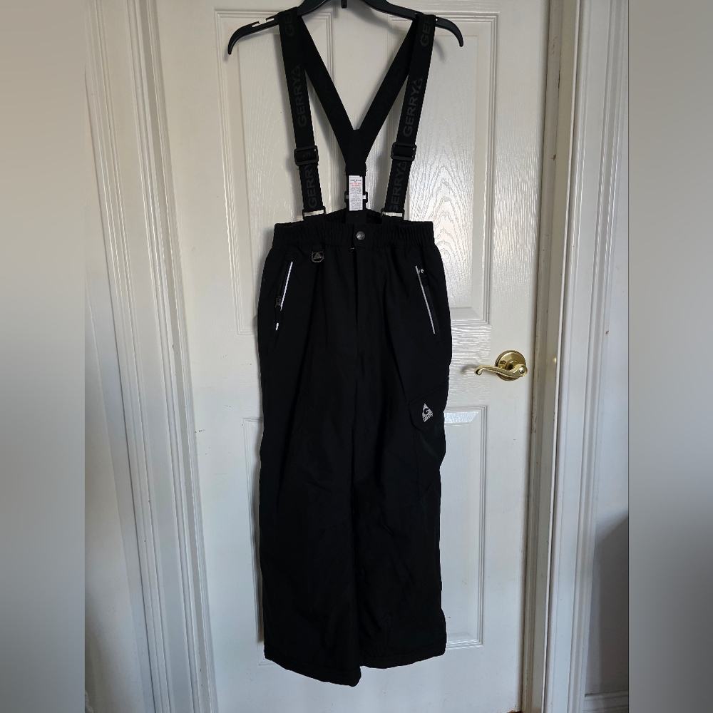 Gerry Boys Youth Black Snow Pants with Suspenders Large 14 16 NWOT